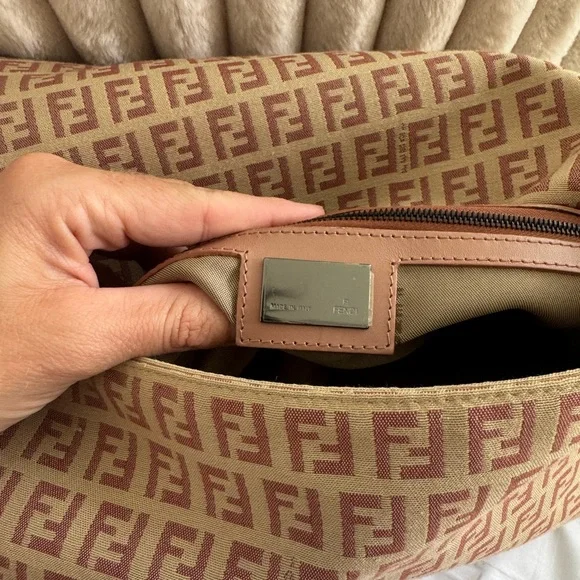 Rare Pink Fendi Baguette Zucca Canvas Shoulder Bag w/ COA - Excellent Condition - Picture 7 of 15